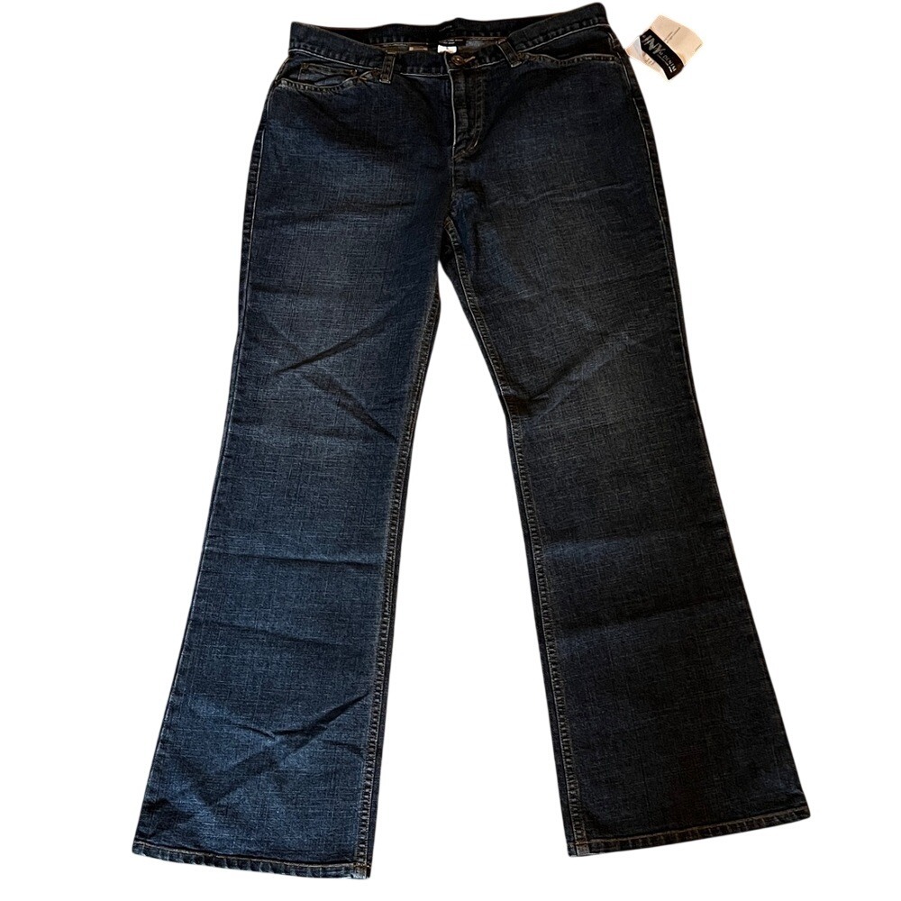 Jones New York Sport Flare Jeans Women's 10 Dark Wash Blue Black Stretch